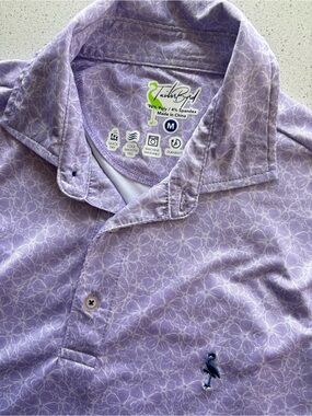 Tailorbyrd Men’s Light Purple Floral Print Polo